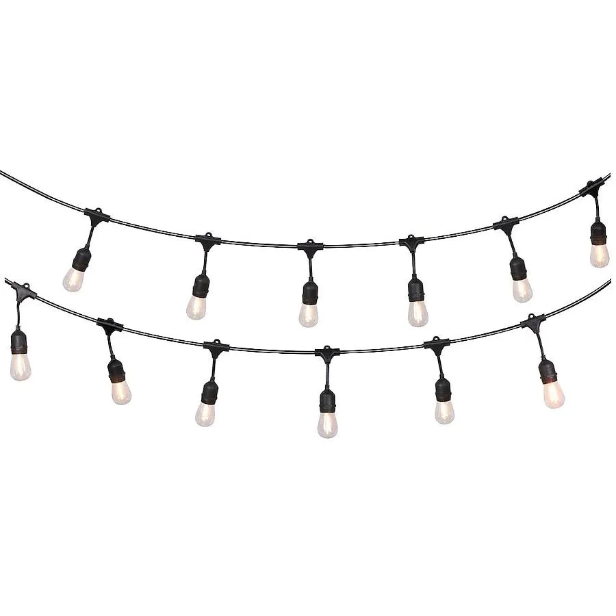 Harbor Breeze 48-ft Plug-in Black Outdoor String Light with 18 White -Light LED Edison Bulbs