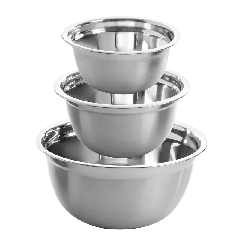 Oster Rosamond 3 Piece Stainless Steel Mixing Bowl Set in Silver