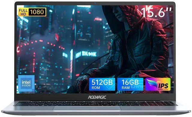 ACEMAGIC Gaming Laptop 15.6-in AMD Ryzen 7 5825U(8C/16T), Radeon RX Vega 8 Graphics,15.6 FHD Display,16GB RAM 512GB NVMe SSD Laptop Computer with Backlit KB,Type_C (Full Function),WiFi 6, 53Wh Battery