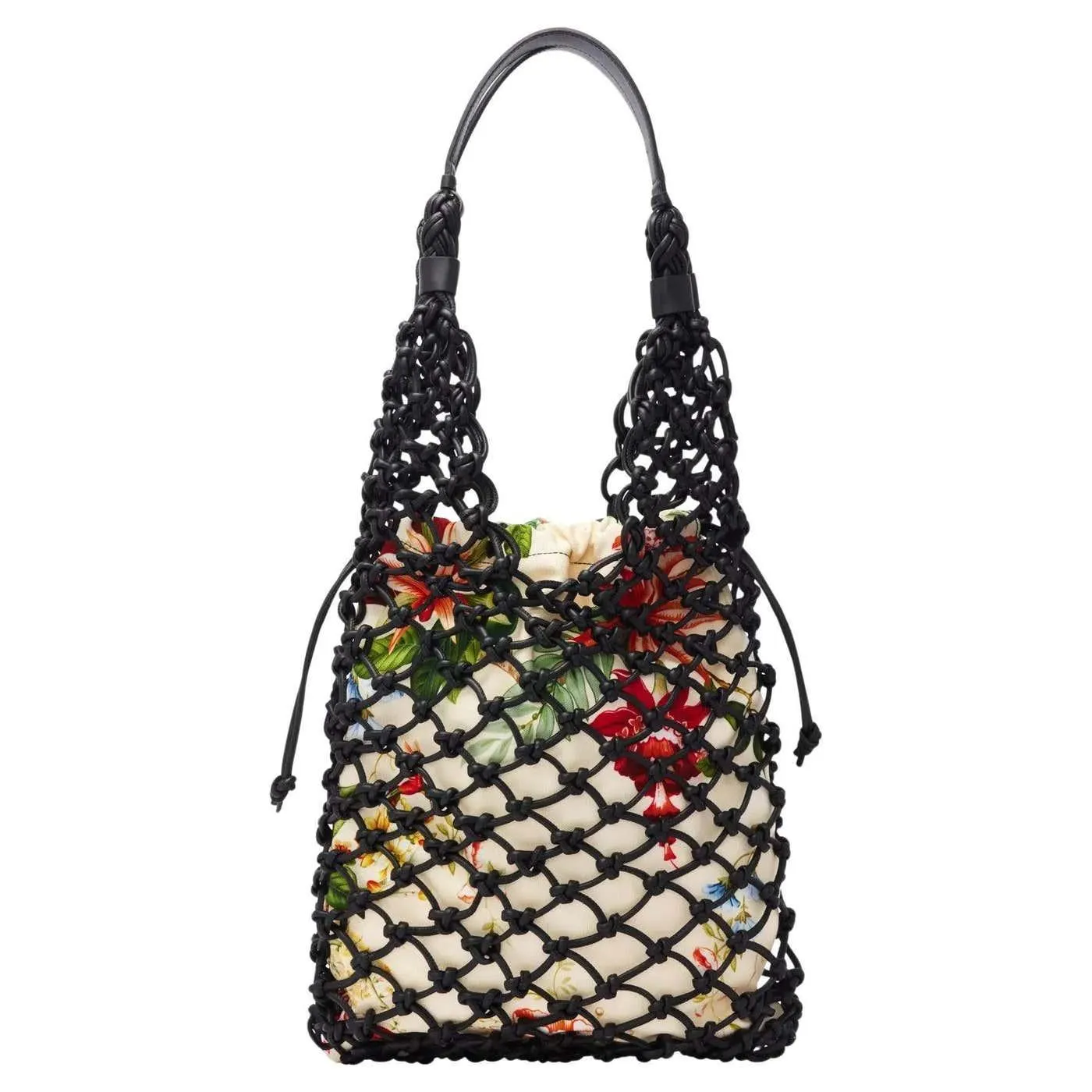 $2990 New 2024 Oscar De La Renta Large Braided Leather and Canvas Tote Bag