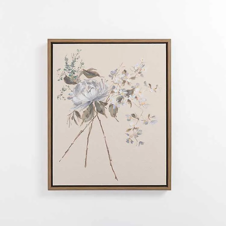 Flower Stems I Framed Canvas Art Print