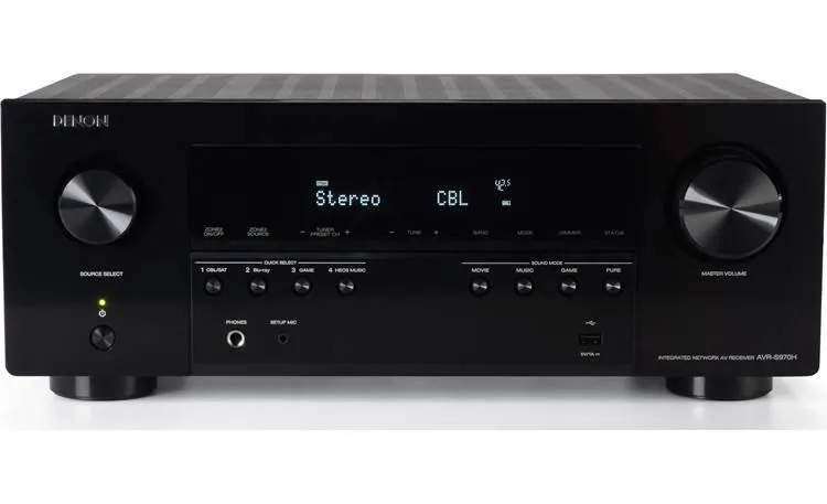 Denon AVR-S970H 7.2-channel home theater receiver with Dolby Atmos®, Bluetooth®, Apple AirPlay® 2, and Amazon Alexa compatibility