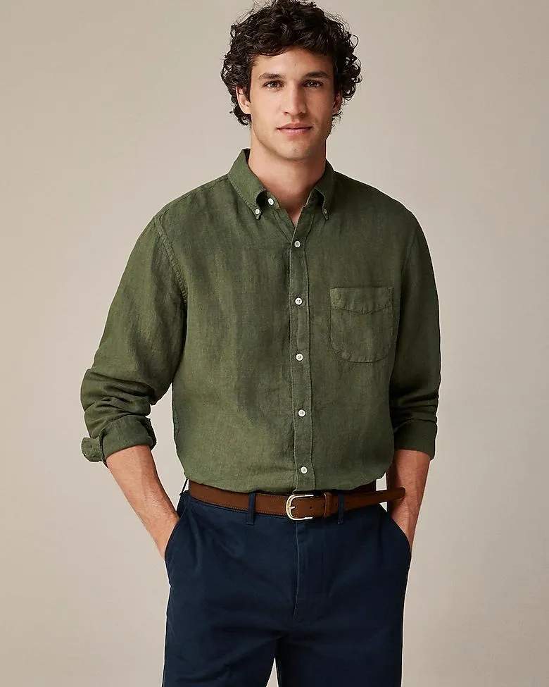 Baird McNutt garment-dyed Irish linen shirt