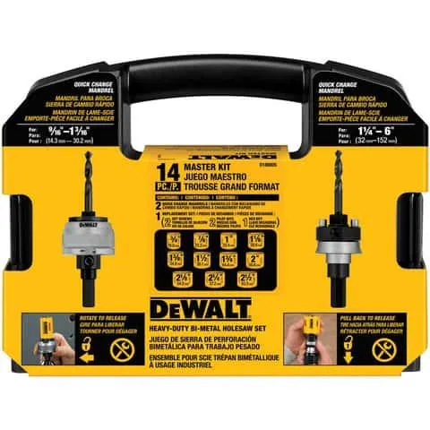 DeWalt Assorted in. Bi-Metal 1.49 in. L Hole Saw Kit