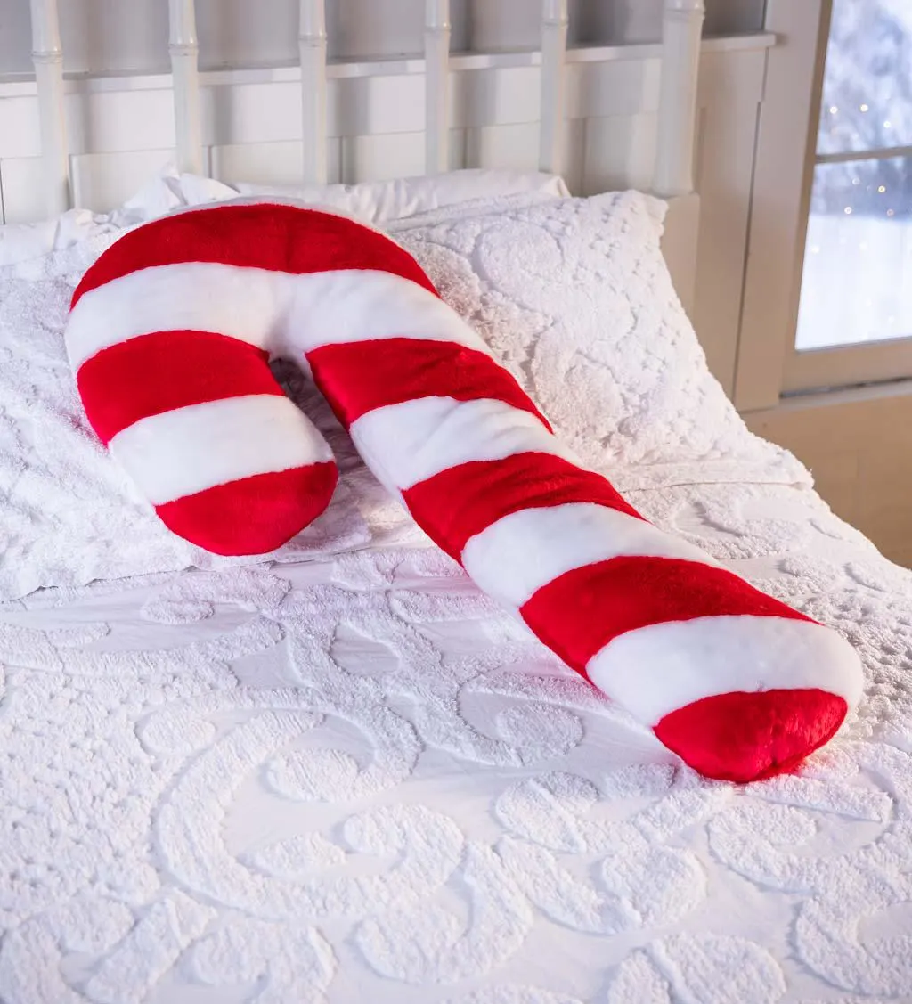 Candy Cane Plush Cuddle Holiday Body Pillow