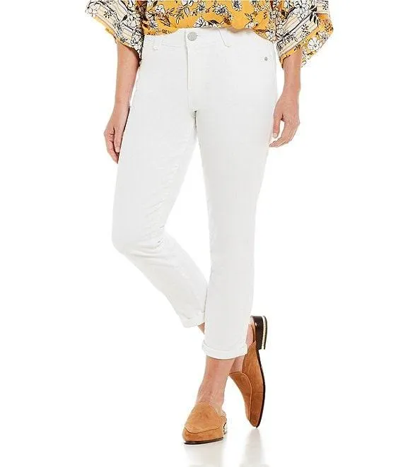 Petite Size "Ab"solution® Crop Mid Rise Cuffed Jeans