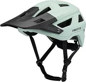 Favoto Adult Mountain Bike Helmet for Men & Women, Magnetic Buckle MTB Helmet with Removable Visor, Lightweight for Commuting & Off-Road Cycling
