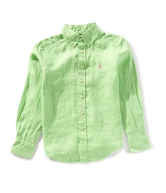 Little Boys Long Sleeve Linen Shirt