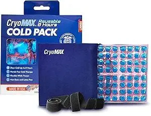 CryoMAX Cold Pack, Reusable, Latex Free, 8 Hour Cold Therapy, Large, 12" x 12" (1 Count)