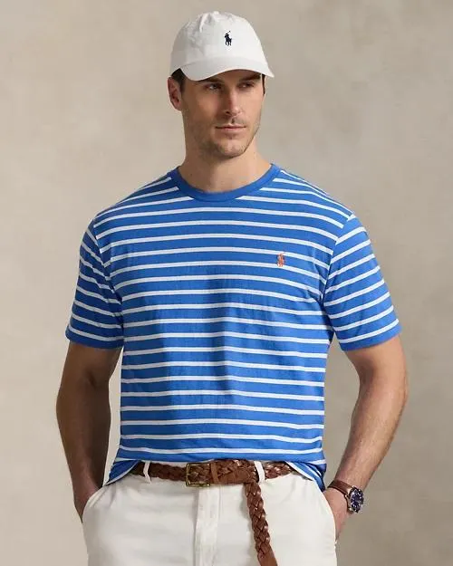 Striped Jersey Crewneck T-Shirt