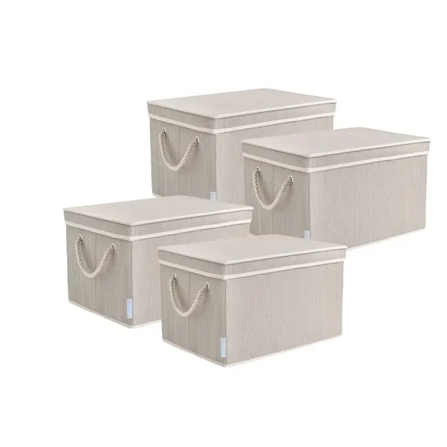 we think storage 4 -Pack ( 10.25-in W x 16.25-in H x 12-in D ) Clay Polyester Collapsible Bin lid