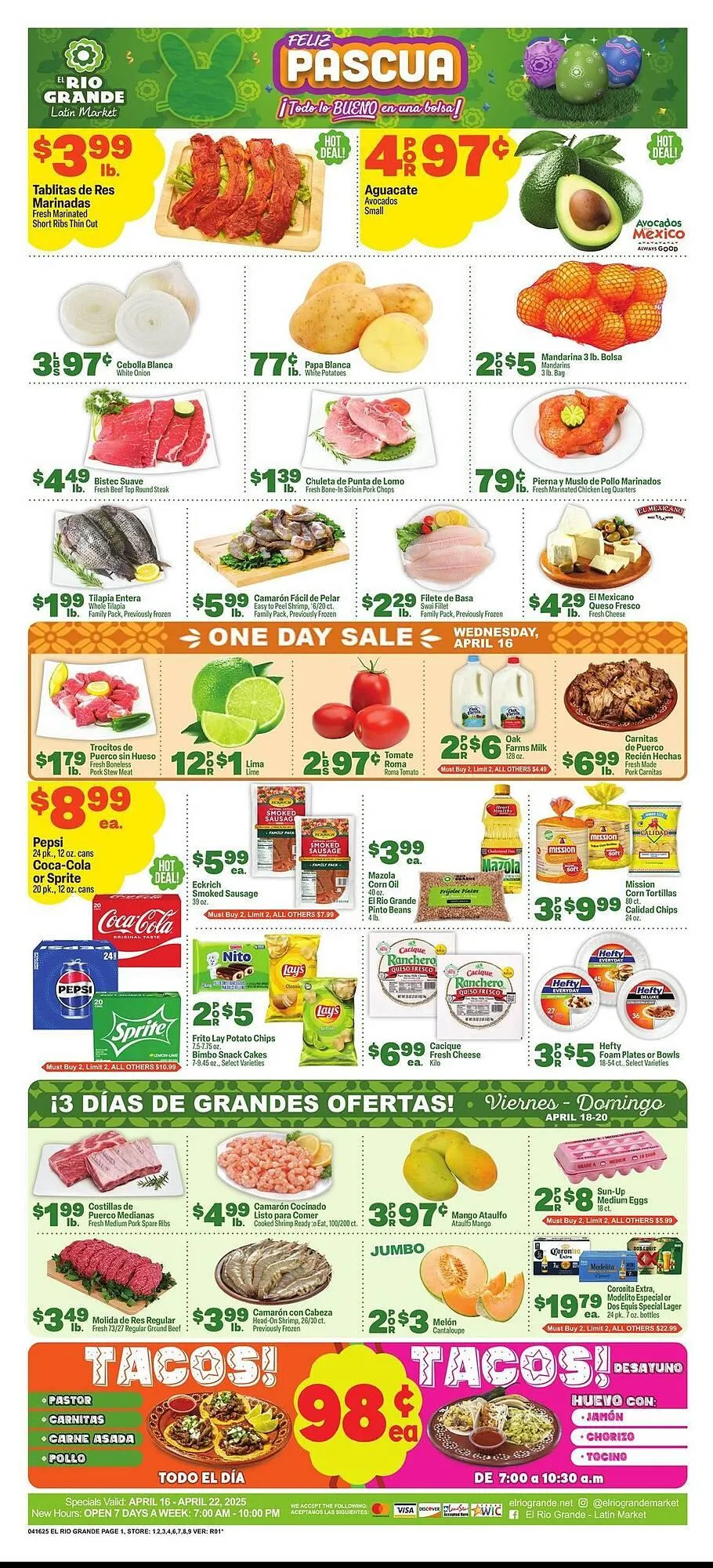 Weekly ad El Rio Grande Weekly Ad from April 16 to April 22 2025 - Page 1