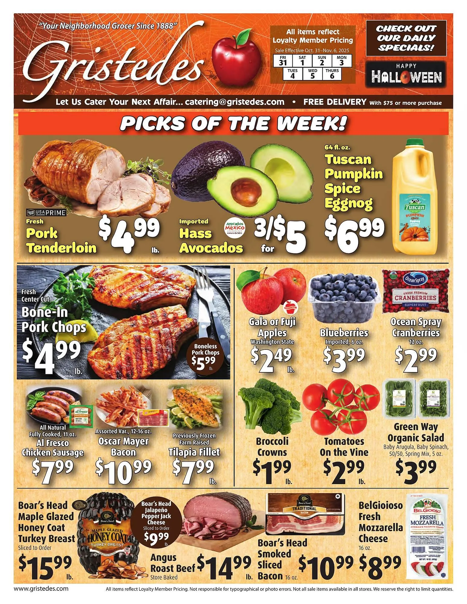 Weekly ad Gristedes circular from October 31 to November 6 2025 - Page 1