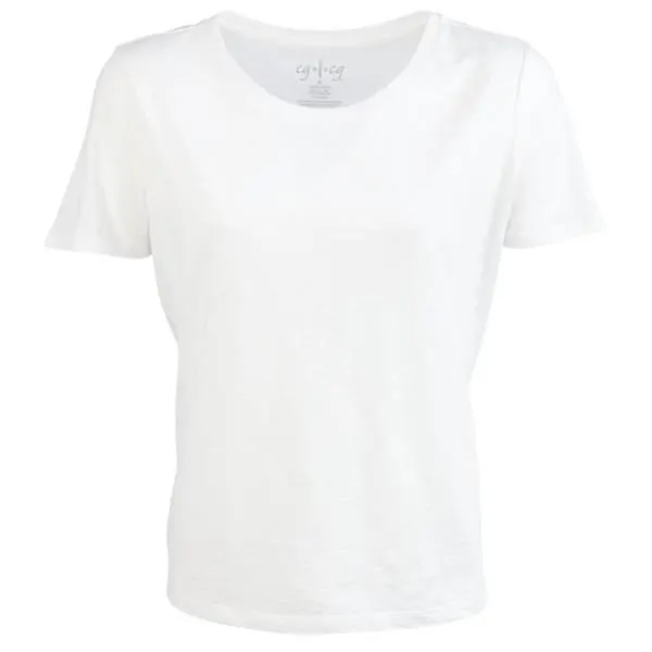 Women's Short Sleeve Scoop Neck Slub Tee