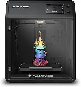 FLASHFORGE Adventurer 5M Pro 3D Printer with 1 Click Auto Printing System, 600mm/s High-Speed, Quick Detachable 280°C Nozzle, Core XY All-Metal Structure, Multi-Functional 220x220x220mm 3D Printer