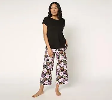Stan Herman Wildflower Print Cotton Rayon Lounge Set