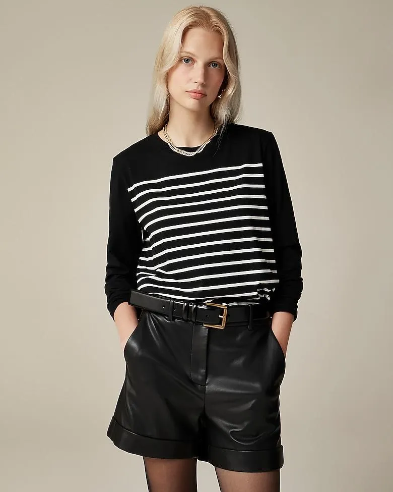 Pima cotton long-sleeve T-shirt in stripe