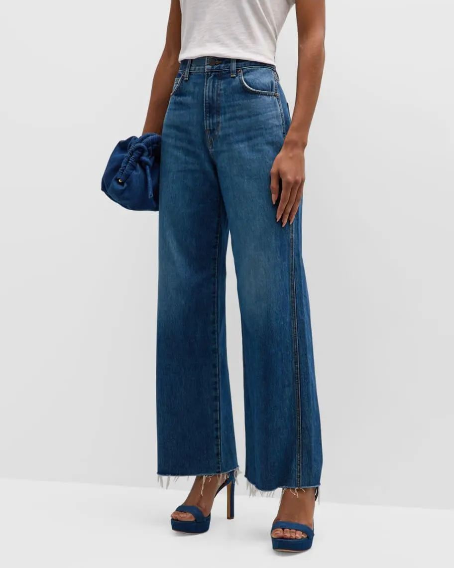 Taylor Cropped High Rise Wide-Leg Jeans