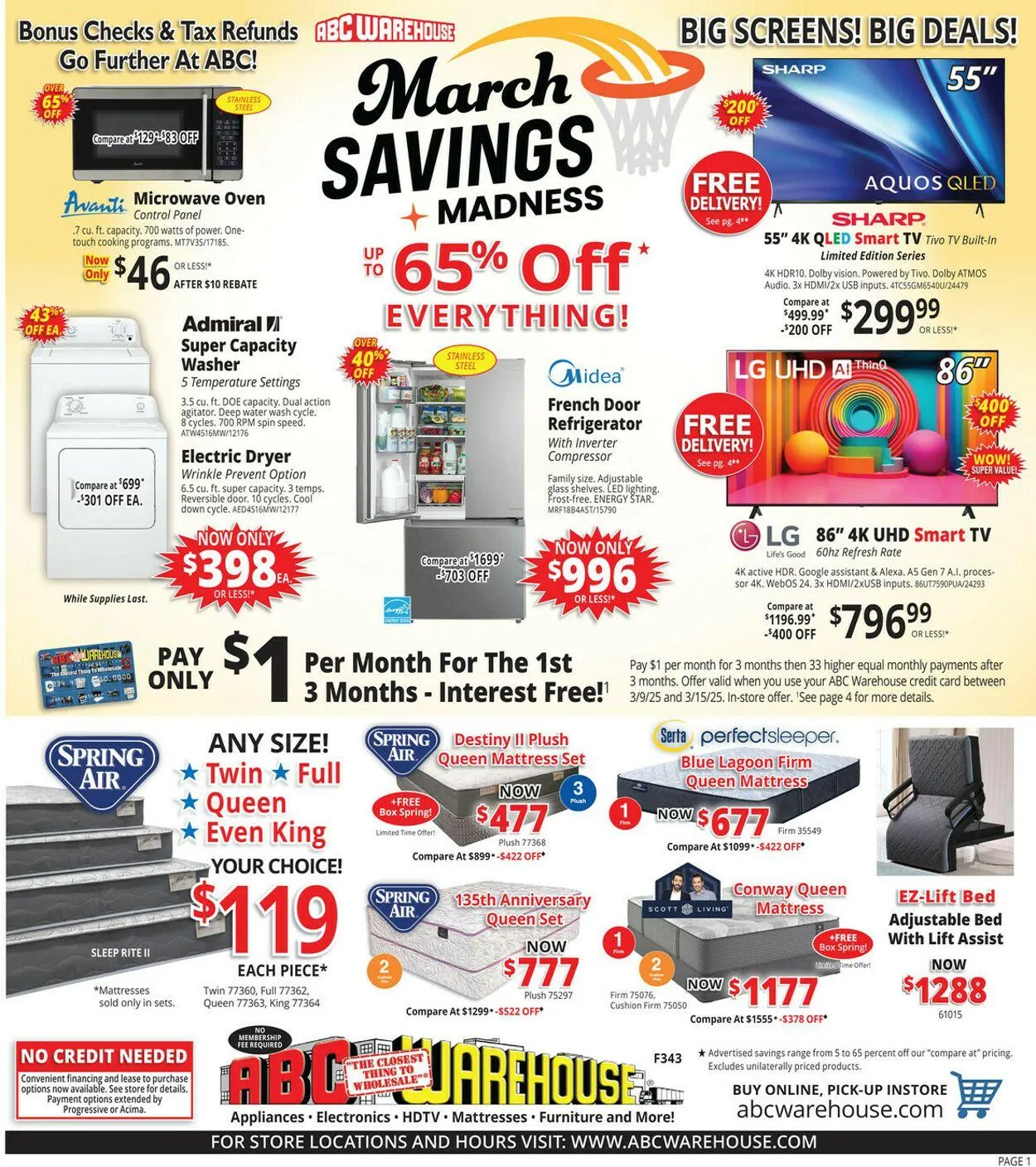 Weekly ad ABC Warehouse Current weekly ad from March 9 to March 15 2025 - Page 1