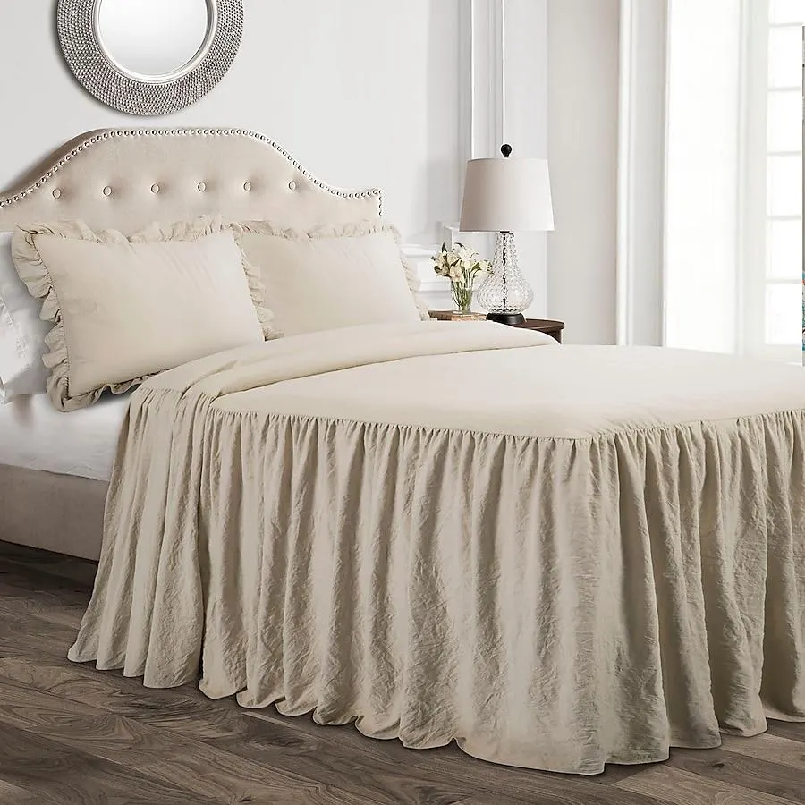 Lush Decor Neutral Solid Queen Bedspread