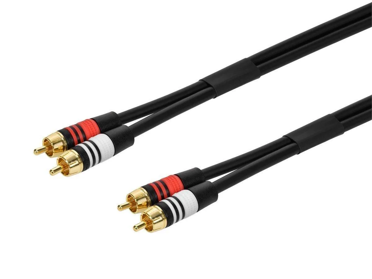 Monoprice 6ft Premium 2 RCA Plug/2 RCA Plug M/M 22AWG Cable - Black