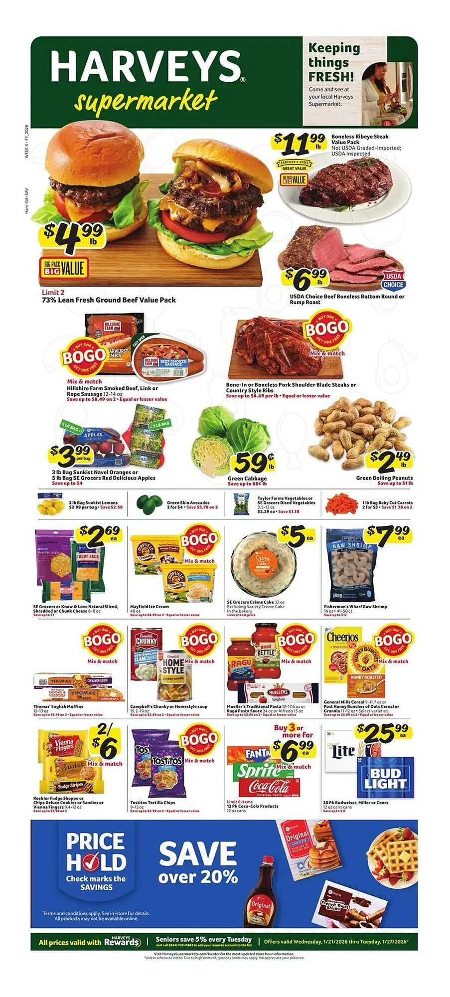 Weekly ad Harveys Supermarkets weekly ad from January 21 to January 27 2026 - Page 1