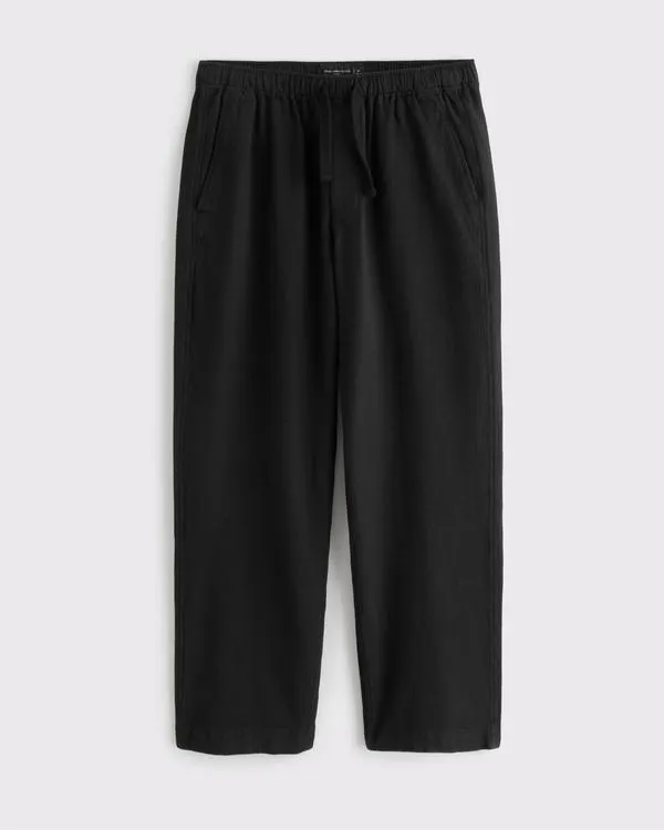 Baggy Cotton Texture Pull-On Pant