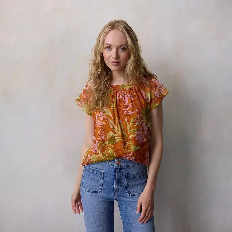 Women's LC Lauren Conrad Shirred Neck Shell Top