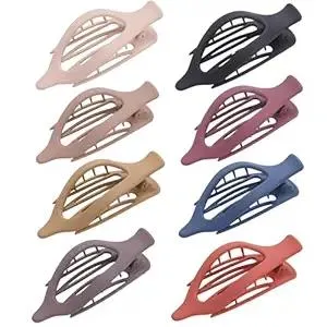 8 Pack French Flat Hair Clips for Women – Large Matte No-Slip Claw Barrettes for Thick & Thin Hair, Strong Hold Styling Accessories