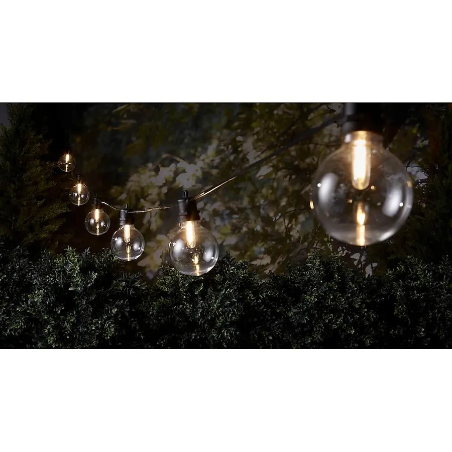 Harbor Breeze 24-ft Plug-in Black Outdoor String Light with 12 LED Globe Bulbs
