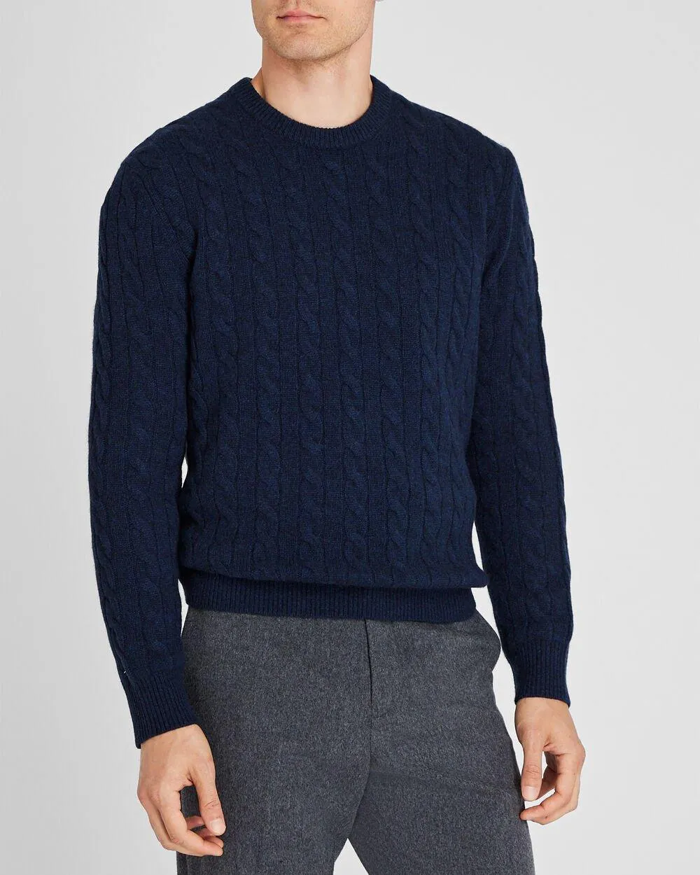 Cashmere Cable Crewneck Sweater