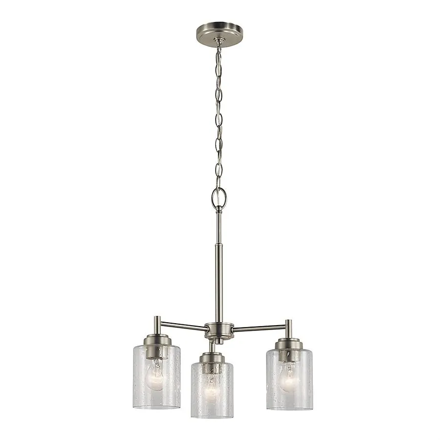 Kichler Winslow 3 -Light Brushed Nickel Modern/contemporary For Use in Dining Rooms, Foyers, Kitchens, Living Rooms Chandelier