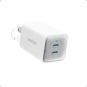 Anker Nano 47W USB C Charger, 2 Port Compact Foldable GaN Charger for iPhone 17 / 16, Galaxy, Pixel, Compatible with MagSafe (White)