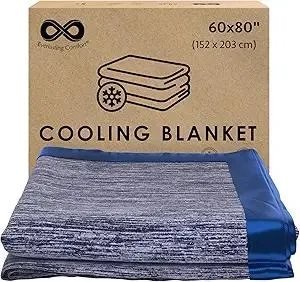 Everlasting Comfort Cooling Blanket for Hot Sleepers - (60"x80") - Dual-Sided Cold Blanket for Sleeping in Summer - Lightweight for Sleeping & Night Sweats