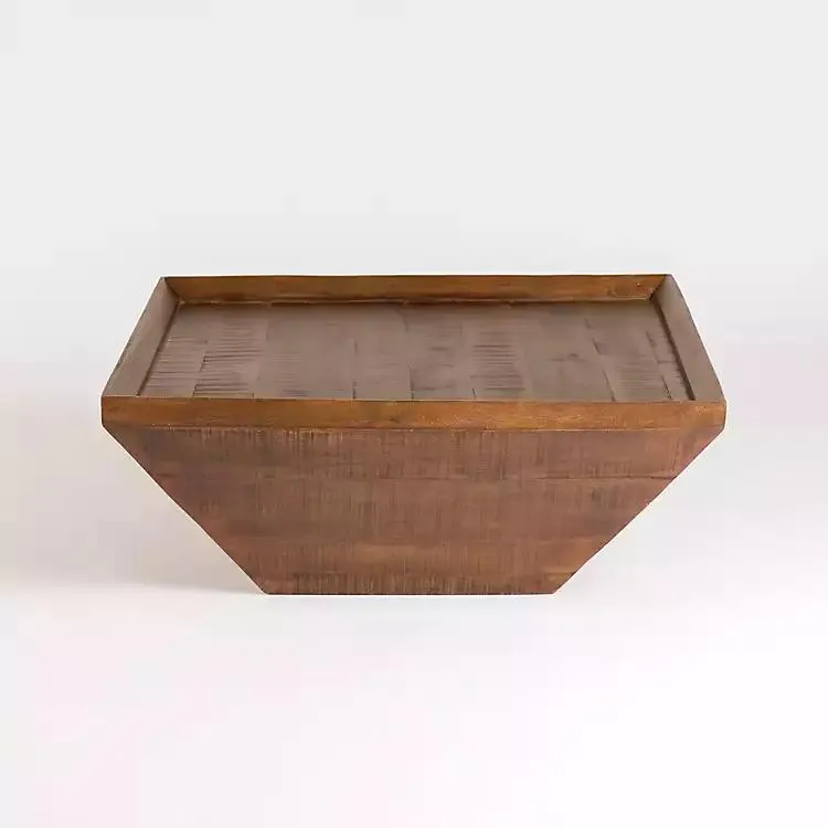 Mango Wood Walnut Angled Square Coffee Table