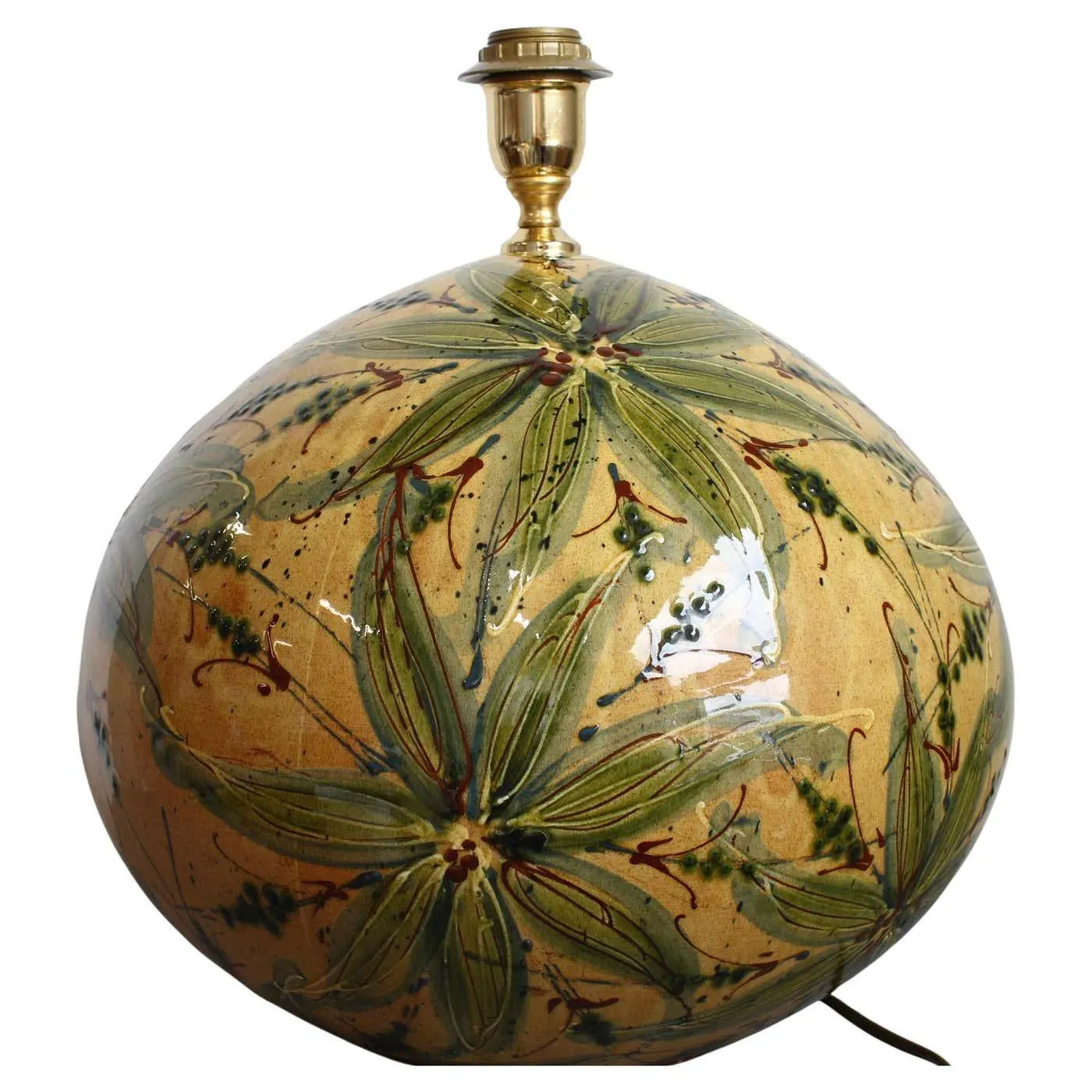 Extra-Large Hand-Glazed Ceramic Table Lamp (circa 1980s)