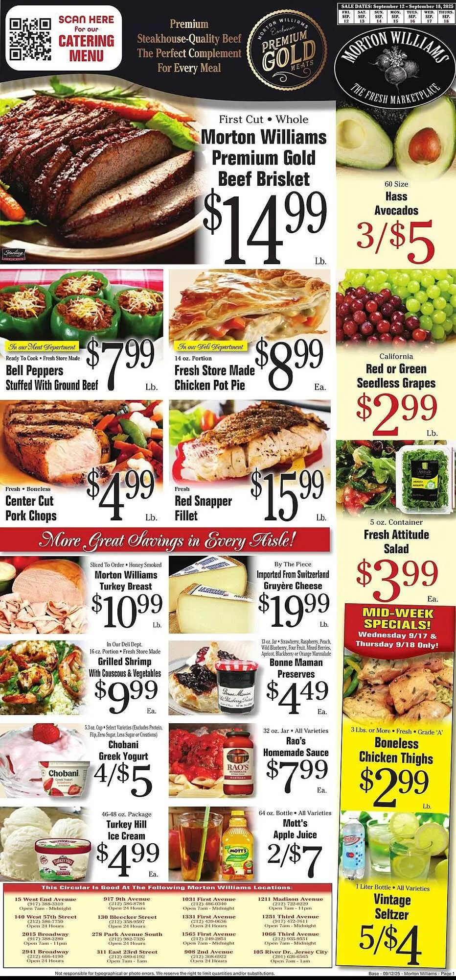Weekly ad Morton Williams weekly ad from September 12 to September 18 2025 - Page 1