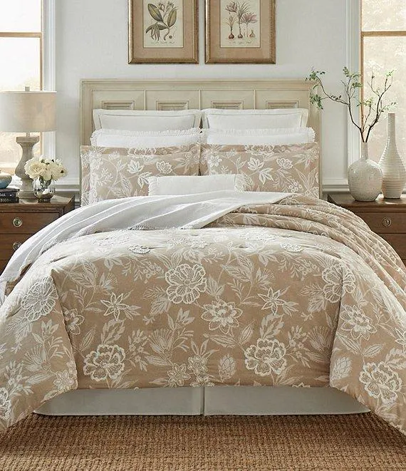 Delancey Embroidered Floral Print Cotton Comforter Mini Set