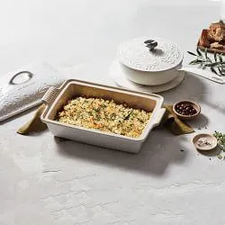 Le Creuset Olive Branch Heritage Stoneware Rectangular Covered Casserole