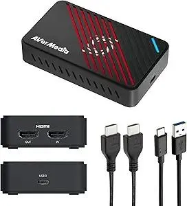 AVerMedia 4K HDMI Capture Card, USB Game Capture Card for Streaming and Recording with True Low Latency on PS5/Pro, Xbox, Switch 2, PC on Twitch, OBS, for Win11, Mac-GC553Pro Live Gamer Ultra S Black