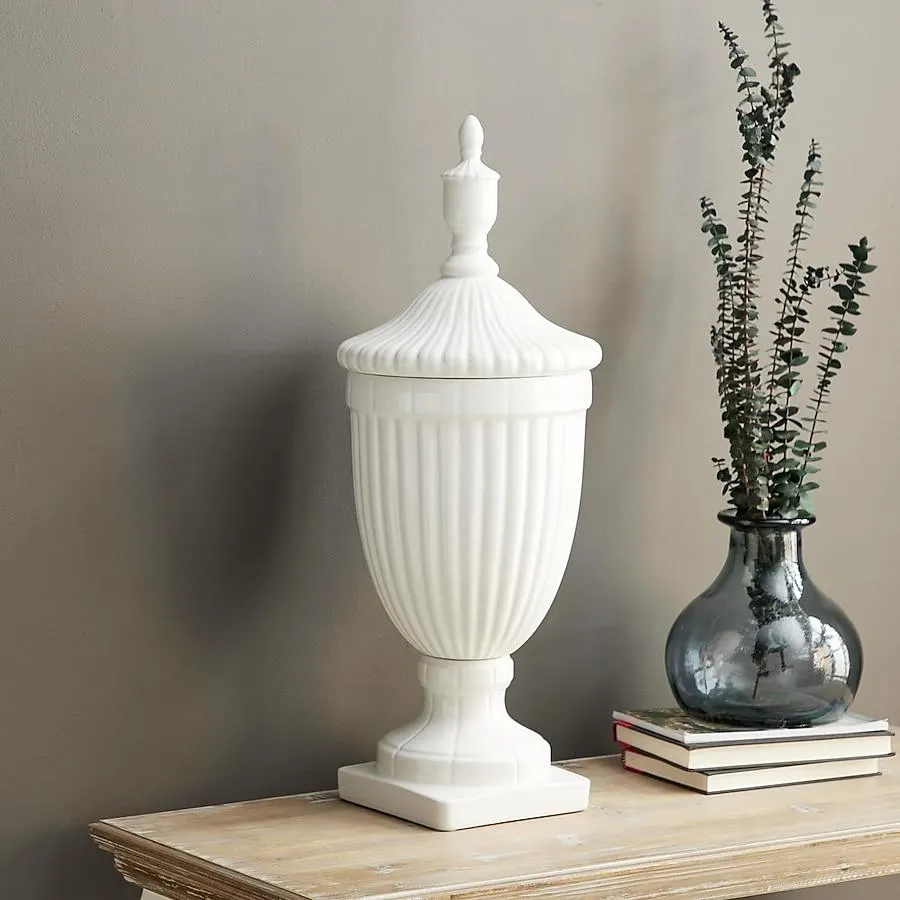 Grayson Lane White Resin Country Decorative jar