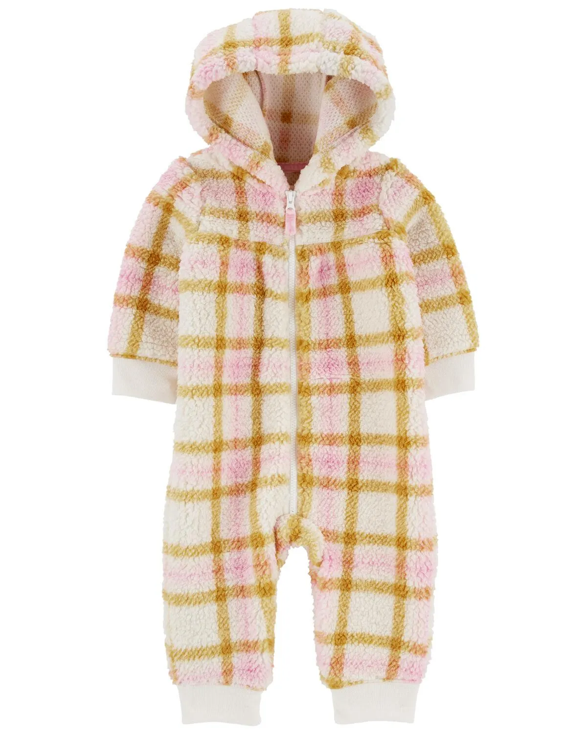 Baby Plaid Sherpa Jumpsuit