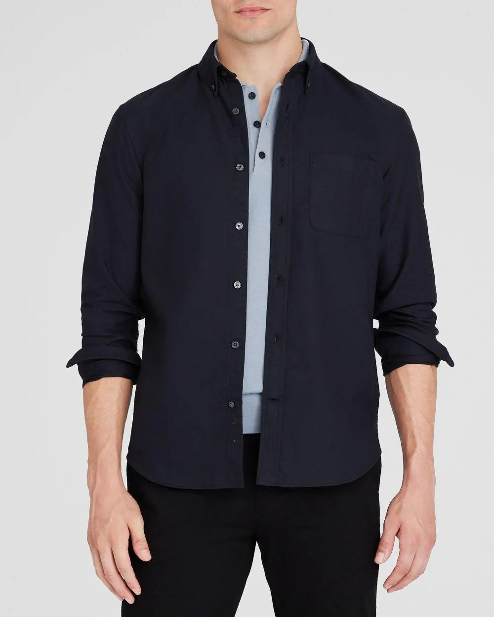 Long-Sleeve Solid Oxford Shirt