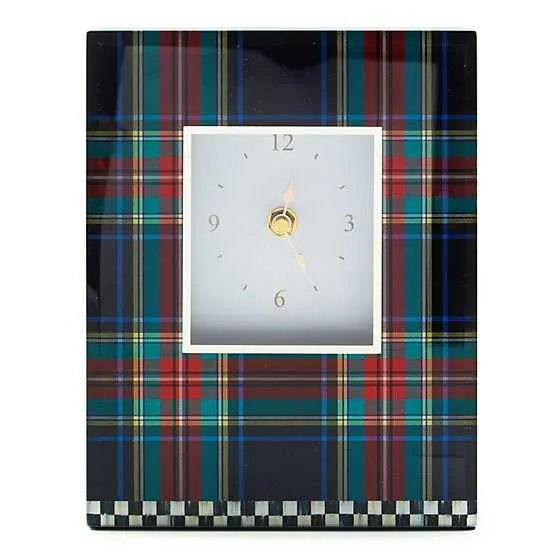 Tartan Black Carriage Clock