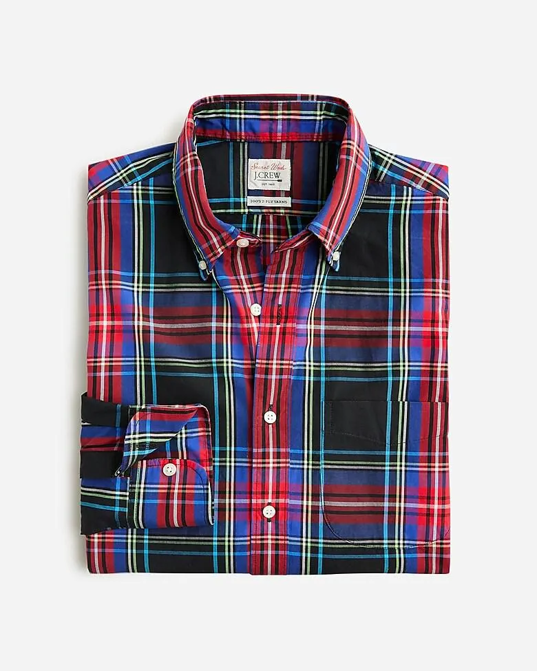 Slim Untucked Secret Wash cotton poplin shirt