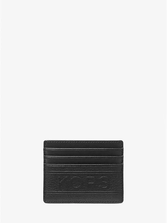Hudson Embossed Pebbled Leather Tall Card Case