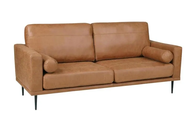 Wallstone Brown Fabric 82" Microfiber Sofa