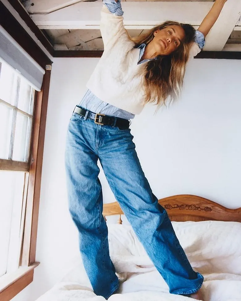 Lower-rise wide-leg jean in 1984 rigid