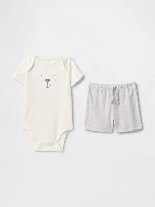 Baby Supima® Bear Bodysuit Outfit Set