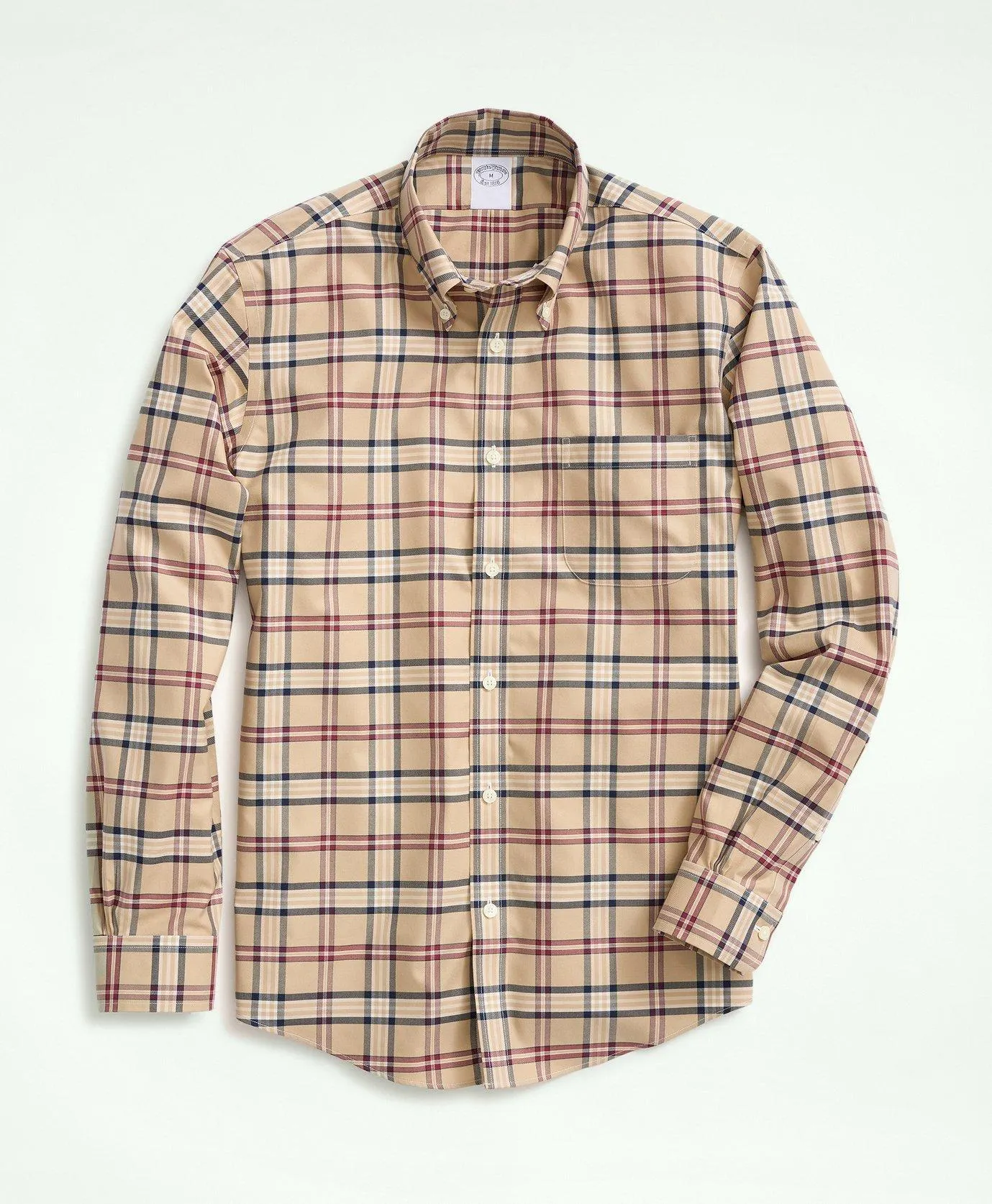 Stretch Supima ® Cotton Non-Iron Twill Polo Button Down Collar, Tartan Shirt